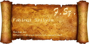 Fabinyi Szilvia névjegykártya